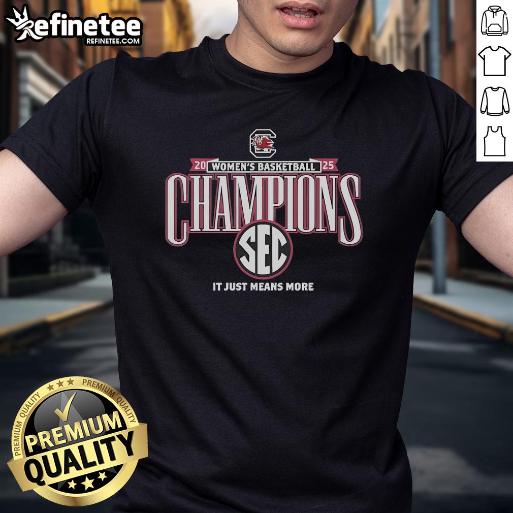Official South Carolina 2025 Women'S Basketball Champions T Shirt Alt Text: Official South Carolina 2025 Women's Basketball Champions T-Shirt featuring team colors and logo, perfect for fans.