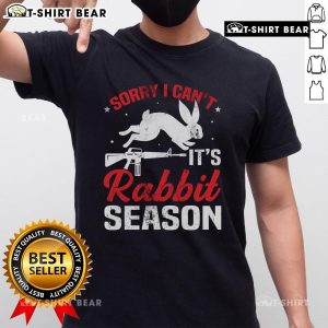 Official Sorry I Can't Rabbit Season T-Shirt featuring a playful design, perfect for cartoon fans and seasonal wear.