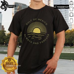Top Gulf Of Mexico Always & Forever Vintage Sunset T-Shirt featuring a colorful sunset design perfect for beach lovers.