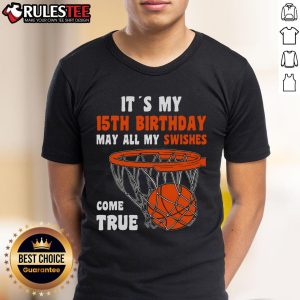 Happy 15th Birthday t-shirt featuring a basketball design, perfect for an awesome 15-year-old celebrating their special day.