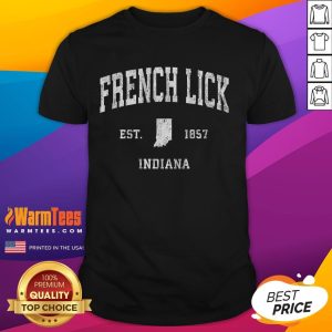 Good French Lick Indiana vintage athletic sports T-shirt, established 1857, showcasing classic design and local pride.