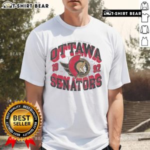 Premium Ottawa Senators Rink Arched Wordmark T-Shirt featuring team colors and logo for ultimate fan style.