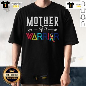 Pretty Mother Of A Warrior Autism Awareness Month T-Shirt featuring vibrant colors and inspiring message for support.