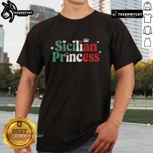 Top Sicilian Princess Italian Heritage T-Shirt featuring vibrant graphics and a stylish design celebrating Italian culture.