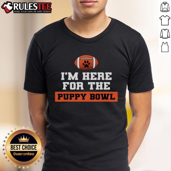 Awesome I'M Here For The Puppy Bowl T-Shirt featuring fun graphics and playful design for dog lovers and sports fans.