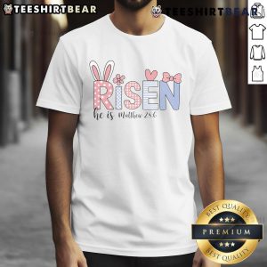 Pretty He Is Risen Jesus Christian Happy Easter T-Shirt featuring a vibrant design celebrating Easter faith.