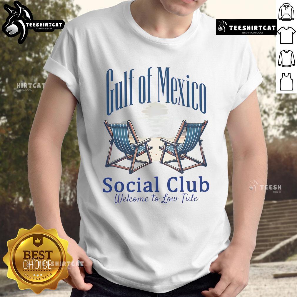 Funny Gulf Of Mexico Social Club Welcome To Low Tide T Shirt Funny Gulf of Mexico Social Club 'Welcome to Low Tide' T-shirt featuring a playful beach design and vibrant colors.