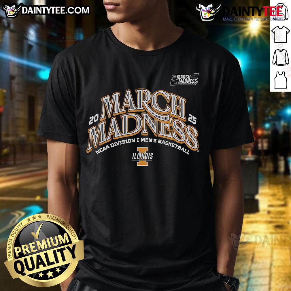 Good Llinois Men'S Basketball 2025 March Madness Bound T Shirt Alt Text: Good Illinois Men's Basketball 2025 March Madness Bound T-Shirt featuring team colors and logo, perfect for fans.