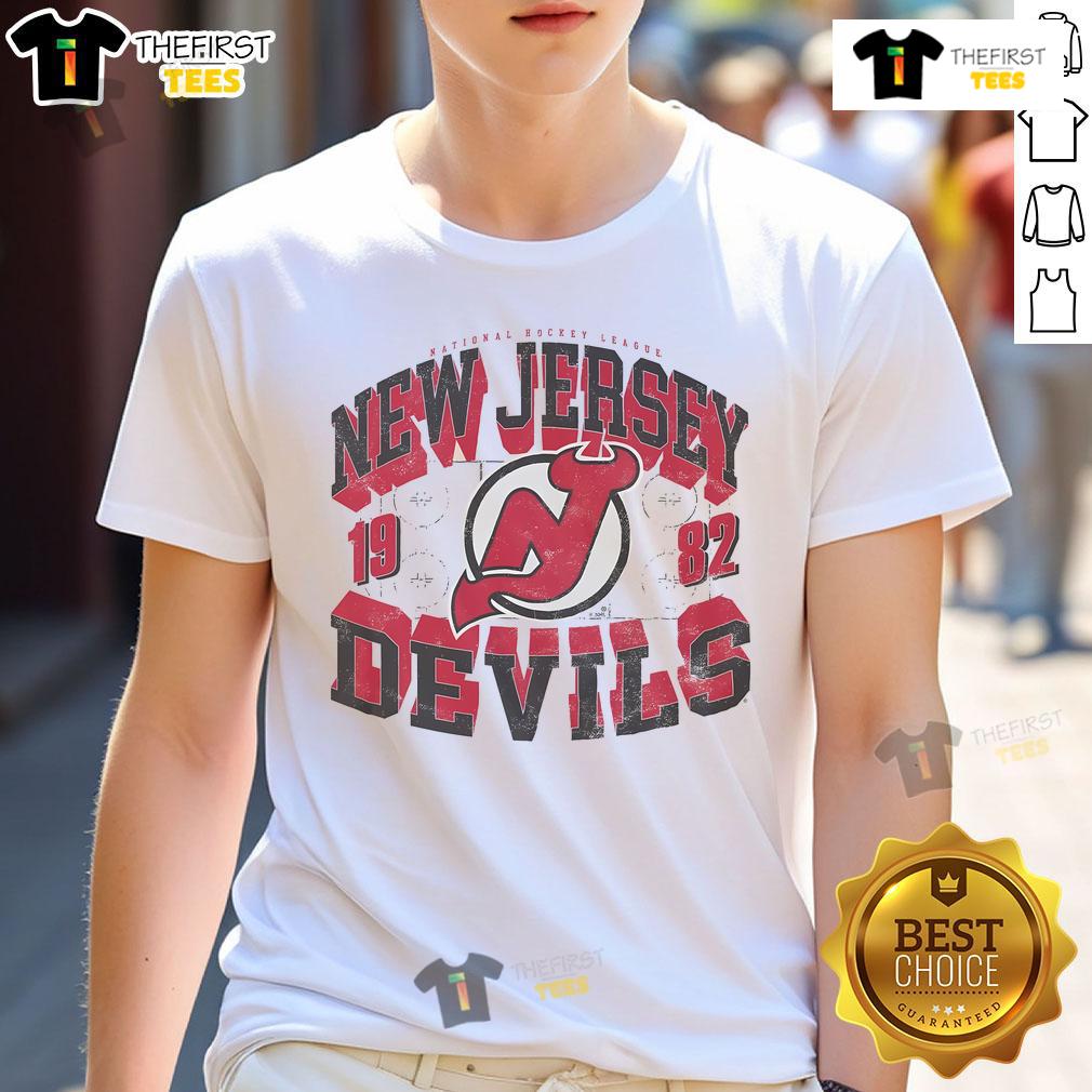 Good New Jersey Devils Rink Arched Wordmark T Shirt Good New Jersey Devils Rink Arched Wordmark T-Shirt featuring team colors and logo, perfect for fans and game day.
