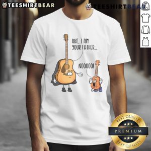 Alt Text: Funny guitar ukulele t-shirt featuring I Am Your Father design inspired by Star Wars, perfect for music and movie lovers.