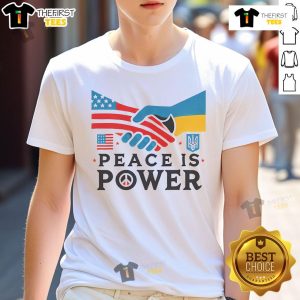 Hot Trump & Zelensky Peace Is Power T-Shirt design for a better future, featuring bold graphics and vibrant colors.