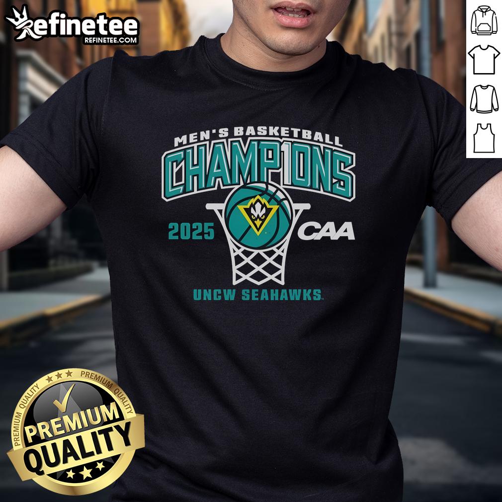 Nice UNC Wilmington Seahawks 2025 CAA Men's Basketball Conference Tournament Champions T-Shirt UNC Wilmington Seahawks 2025 CAA Men's Basketball Conference Tournament Champions T-Shirt in vibrant colors.