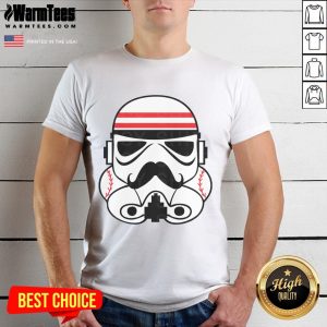 Awesome Redlegs Storm Trooper T-Shirt featuring bold graphic design, perfect for fans of sci-fi and baseball apparel.
