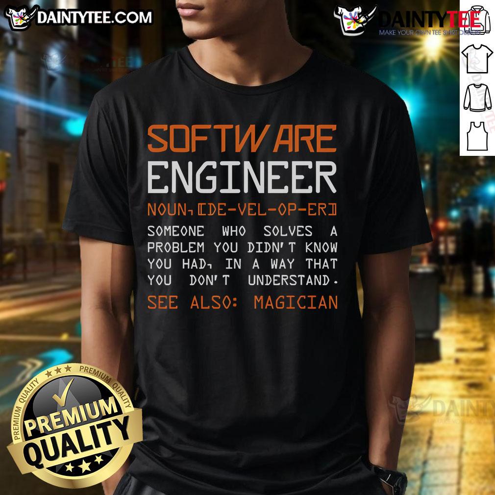 Official Software Engineer Defined T Shirt Official Software Engineer Defined T-Shirt featuring coding graphics and tech-inspired design for software professionals.