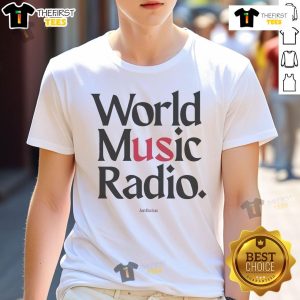 Nice Jon Batiste World Music Radio T-Shirt featuring vibrant design and bold colors, perfect for music lovers.
