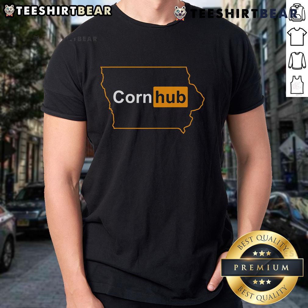Top Cornhub Iowa T Shirt Top Cornhub Iowa T-Shirt featuring a fun design celebrating Iowas unique corn culture and humor.