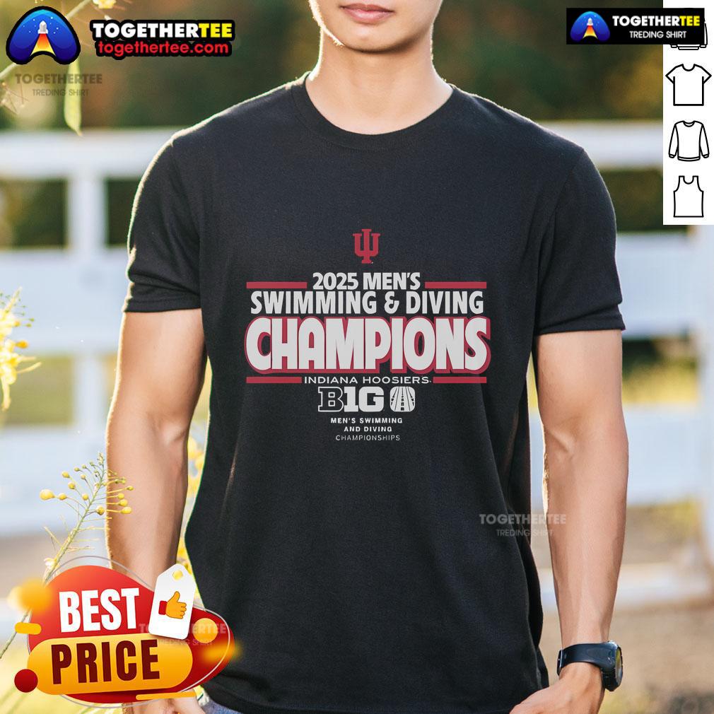 Top Indiana Hoosiers Men'S Swimming And Diving Big Ten Champs 2025 T Shirt