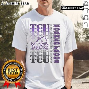 Official TCU Horned Frogs Gradient Wordmark T-Shirt featuring vibrant colors and team logo for fans and students.